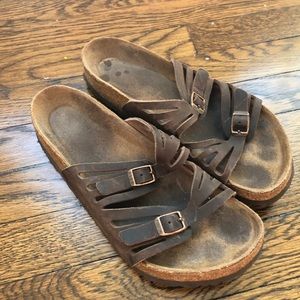 Used Birkenstock’s with cross over butterfly strap